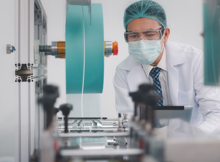 Engineer performing a visual check inspection